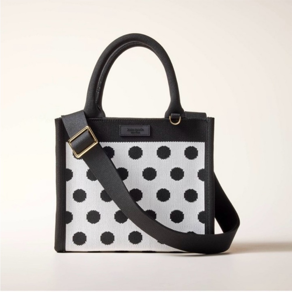 Kate Spade x Target Black and White Polka Dot Tote Bag